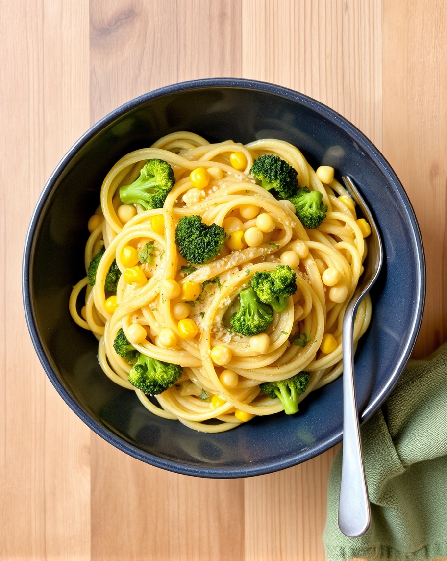 Creamy Broccoli and Sweetcorn Pasta